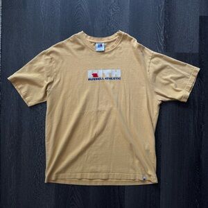 Kith x Russell Athletic Varsity Logo Tee - Golden Apricot - Large